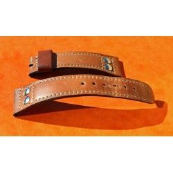 Chestnut tons Pilot Riveted Cordovan leather Aviator Watch Strap 21mm BREGUET TYPE XX, 3800, 3810, TRANSATLANTIQUE, AERONAVAL