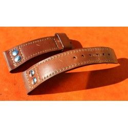 Chestnut tons Pilot Riveted Cordovan leather Aviator Watch Strap 21mm BREGUET TYPE XX, 3800, 3810, TRANSATLANTIQUE, AERONAVAL