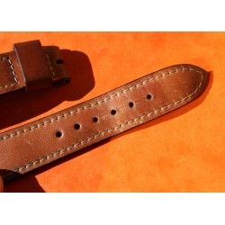 Chestnut tons Pilot Riveted Cordovan leather Aviator Watch Strap 21mm BREGUET TYPE XX, 3800, 3810, TRANSATLANTIQUE, AERONAVAL