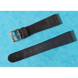 VINTAGE 70's LEATHER CALF WATCHES STRAP BLACK COLOR 16mm WITH BUCKLE 14mm MEASURES