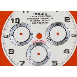 ★ Original Cadran montres Rolex Cosmograph Daytona Porcelaine ARABIC or blanc 116509,116519,116520, 116528, Cal 4130 Neuf★