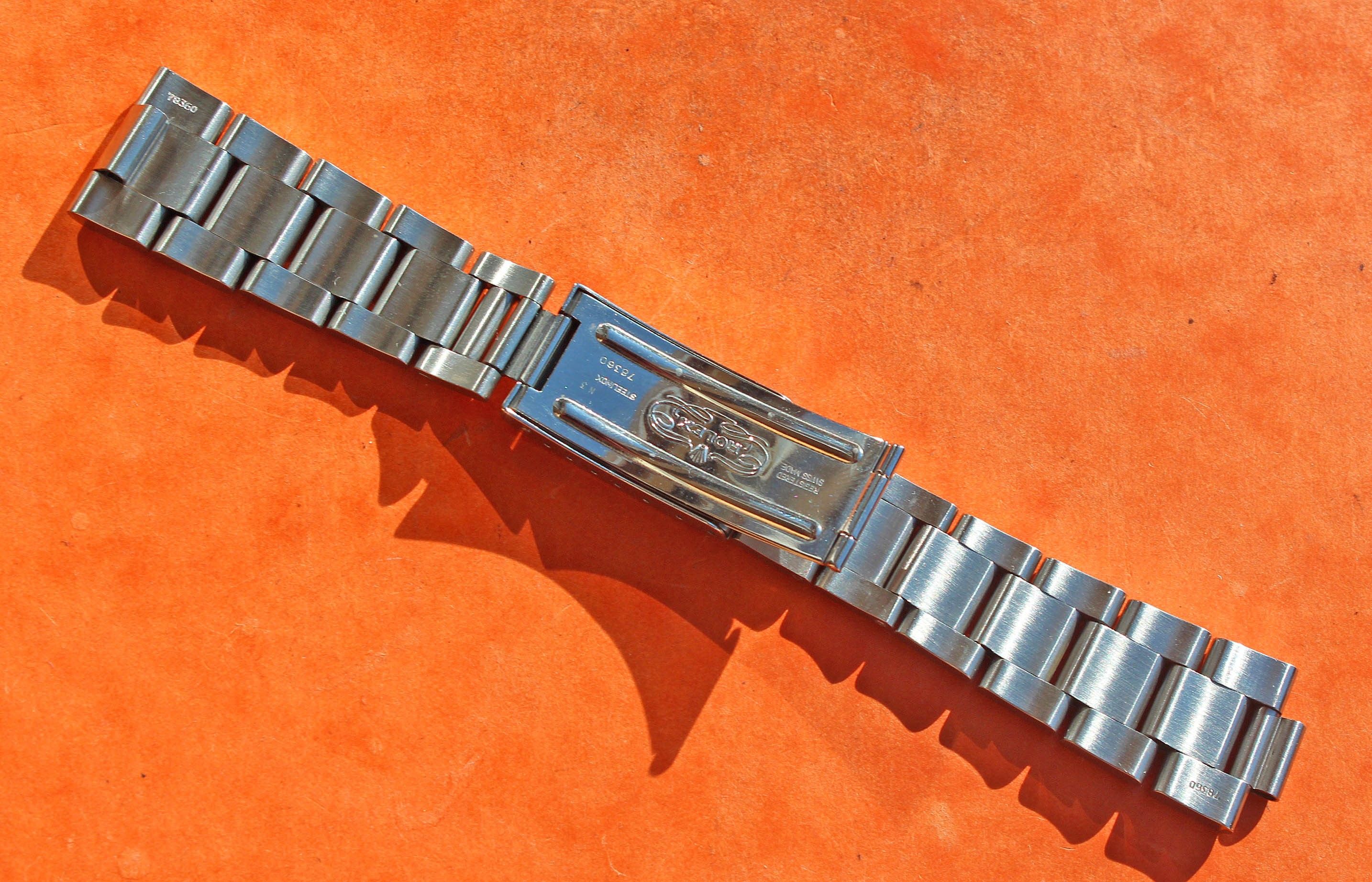 ROLEX OYSTER BRACELET 78360 20mm DATEJUST 1601 GMT MASTER 1675 16750 EXPLORER 1016 FRECCIONE