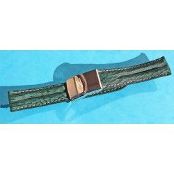 ZRC MADE IN FRANCE, DARK GREEN COLOR BUFFALO LEATHER STRAP BRACELET WATCHES 20mm WITH BUCKLE