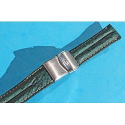 ZRC MADE IN FRANCE, DARK GREEN COLOR BUFFALO LEATHER STRAP BRACELET WATCHES 20mm WITH BUCKLE