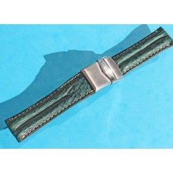 ZRC MADE IN FRANCE, DARK GREEN COLOR BUFFALO LEATHER STRAP BRACELET WATCHES 20mm WITH BUCKLE