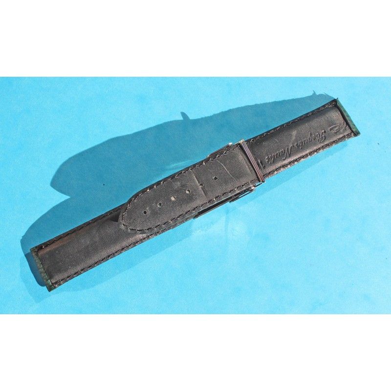 Bracelet De Montre En Cuir De Requin Véritable Vert - Double Joncs, Largeur 18mm
