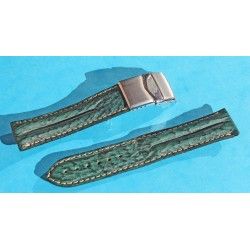 ZRC MADE IN FRANCE, DARK GREEN COLOR BUFFALO LEATHER STRAP BRACELET WATCHES 20mm WITH BUCKLE