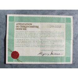 RARE 1973 GENUINE VINTAGE PUNCHED PAPER CERTIFICAT ATTESTATION DE CHRONOMETRE ROLEX OYSTER WATCHES