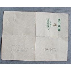 RARE 1973 GENUINE VINTAGE PUNCHED PAPER CERTIFICAT ATTESTATION DE CHRONOMETRE ROLEX OYSTER WATCHES