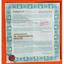 VINTAGE 1971 GARANTIE PUNCHÉE PAPIER MONTRES ROLEX CERTIFICAT ATTESTATION DE CHRONOMETRE 