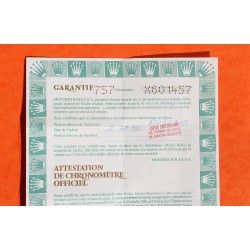 RARE 1971 GENUINE VINTAGE PUNCHED PAPER CERTIFICAT ATTESTATION DE CHRONOMETRE ROLEX OYSTER WATCHES