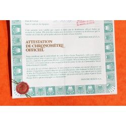 RARE 1971 GENUINE VINTAGE PUNCHED PAPER CERTIFICAT ATTESTATION DE CHRONOMETRE ROLEX OYSTER WATCHES