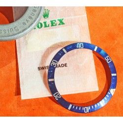 RARE INSERT LUNETTE BLEU ROLEX SUBMARINER 16613, 16618, 16803, 16808 AVEC PERLE LUMINOVA 