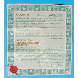 VINTAGE 1971 GARANTIE PUNCHÉE PAPIER MONTRES ROLEX CERTIFICAT ATTESTATION DE CHRONOMETRE 