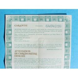 RARE 1971 GENUINE VINTAGE PUNCHED PAPER CERTIFICAT ATTESTATION DE CHRONOMETRE ROLEX OYSTER WATCHES