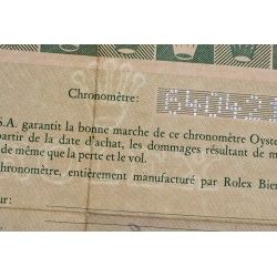 VINTAGE 1971 GARANTIE PUNCHÉE PAPIER MONTRES ROLEX CERTIFICAT ATTESTATION DE CHRONOMETRE 