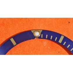 Stunning 90's Dark Blue color Rolex Submariner Tutone 16803, 16613, 16808, 16618, Gold Watch Bezel Insert Part