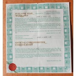 OLD 1977 ROLEX VINTAGE PAPER REGISTERED CERTIFICATE OYSTER PERPETUAL 6916 WATCHES