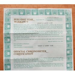 OLD 1977 ROLEX VINTAGE PAPER REGISTERED CERTIFICATE OYSTER PERPETUAL 6916 WATCHES