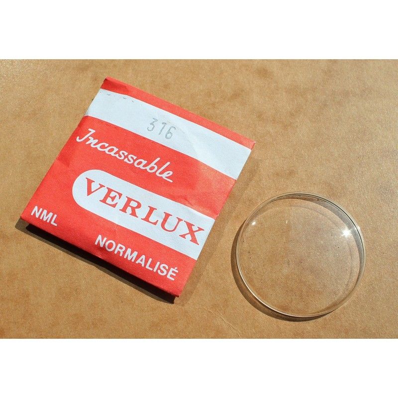 Verre plexyglass VERLUX 318 de montre vintage glace bombé incassable NML normalisé
