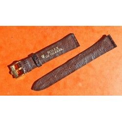 Vintage Rolex Original Black Crocodile Leather Strap watch New 17mm x 14mm with gold filled buckle