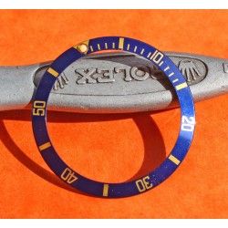 Pre-owned Rolex 90's Dark Blue color Submariner Tutone 16803, 16613, 16808, 16618, Gold Watch Bezel Insert Part