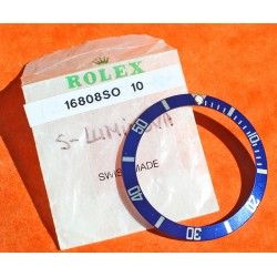 Pre-owned Rolex 90's Dark Blue color Submariner Tutone 16803, 16613, 16808, 16618, Gold Watch Bezel Insert Part