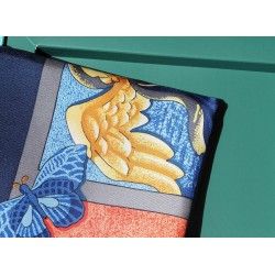 Genuine ROLEX Blue Silk Scarf Lenço Seda Schal Seide Seidentuch Sciarpa Seta 