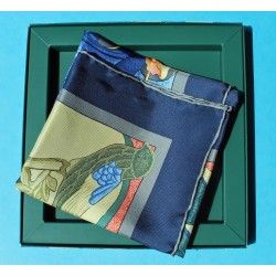 Genuine ROLEX Blue Silk Scarf Lenço Seda Schal Seide Seidentuch Sciarpa Seta 