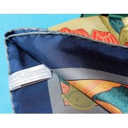 Genuine ROLEX Blue Silk Scarf Lenço Seda Schal Seide Seidentuch Sciarpa Seta 