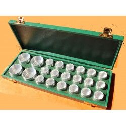 Rolex Vintage 50's Aluminum Watch Parts Tin Box tools Display Container hands, dials, insert, bezel, watchmaker horology spares