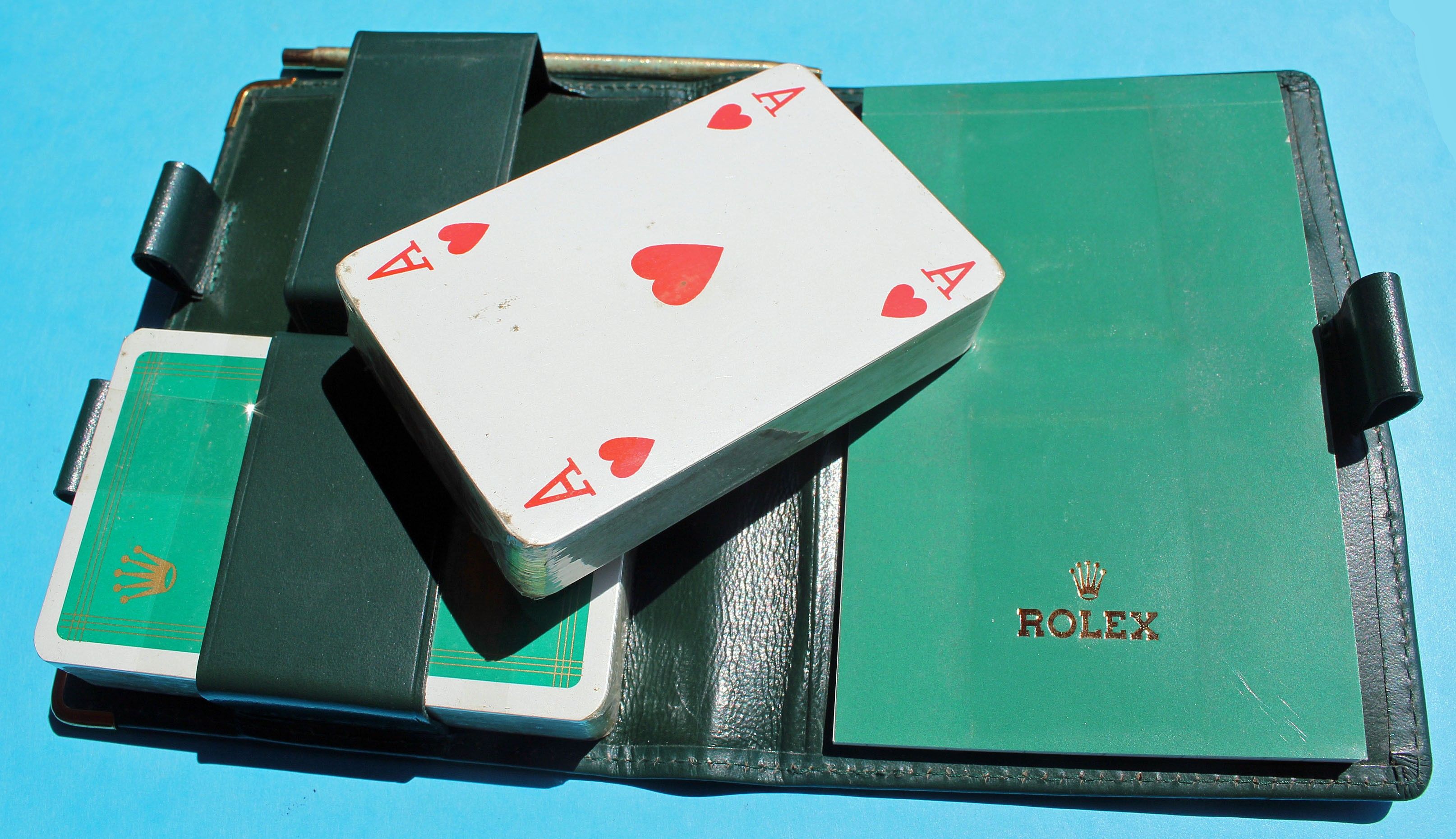 ROLEX Pristine Rare collectible Bridge Scoring Card Pen Green