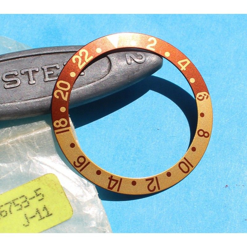 Old Rolex faded Original GMT Master Bronze Bezel Watch Insert 1675, 16753, 1675/3, 1675/8, 16758