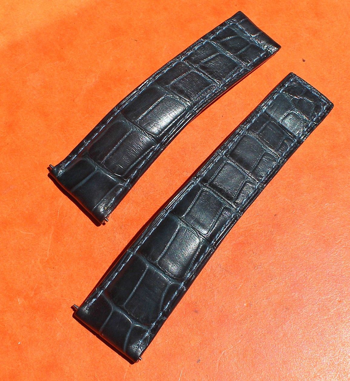 Bracelet De Montre ZRC – Cuir Veau Grain Alligator – 22 Mm – Noir – Neuf