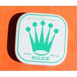 Vintage 50's Rolex Watch Part White & green Tin Box Display Metallic Container Rolex Watch USA Inc