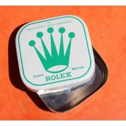 Vintage 50's Rolex Watch Part White & green Tin Box Display Metallic Container Rolex Watch USA Inc