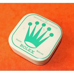 Vintage 50's Rolex Big logo Watch Part White & green Tin Box Display Metallic Container Rolex Watch USA Inc