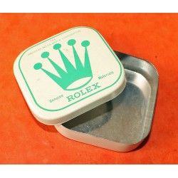 Vintage 50's Rolex Big logo Watch Part White & green Tin Box Display Metallic Container Rolex Watch USA Inc