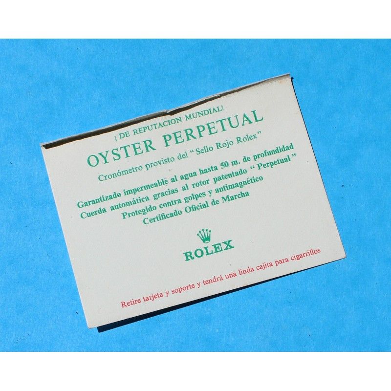 ROLEX 80's COMPLIMENTS CARD GENEVA WATCHES With the compliments of, PERFECT FOR BOXSET ROLEX AWARDS FOR ENTERPRISE