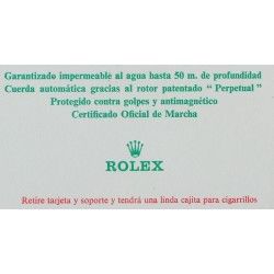 ROLEX 80's COMPLIMENTS CARD GENEVA WATCHES With the compliments of, PERFECT FOR BOXSET ROLEX AWARDS FOR ENTERPRISE