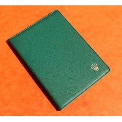 VINTAGE PORTEFEUILLE PASSEPORT PORTE CARTES ROLEX CUIR VERT VINTAGE