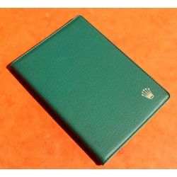 VINTAGE PORTEFEUILLE PASSEPORT PORTE CARTES ROLEX CUIR VERT VINTAGE