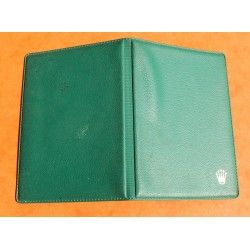 VINTAGE PORTEFEUILLE PASSEPORT PORTE CARTES ROLEX CUIR VERT VINTAGE