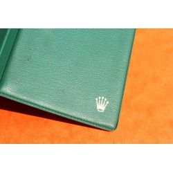 VINTAGE PORTEFEUILLE PASSEPORT PORTE CARTES ROLEX CUIR VERT VINTAGE