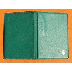 VINTAGE PORTEFEUILLE PASSEPORT PORTE CARTES ROLEX CUIR VERT VINTAGE