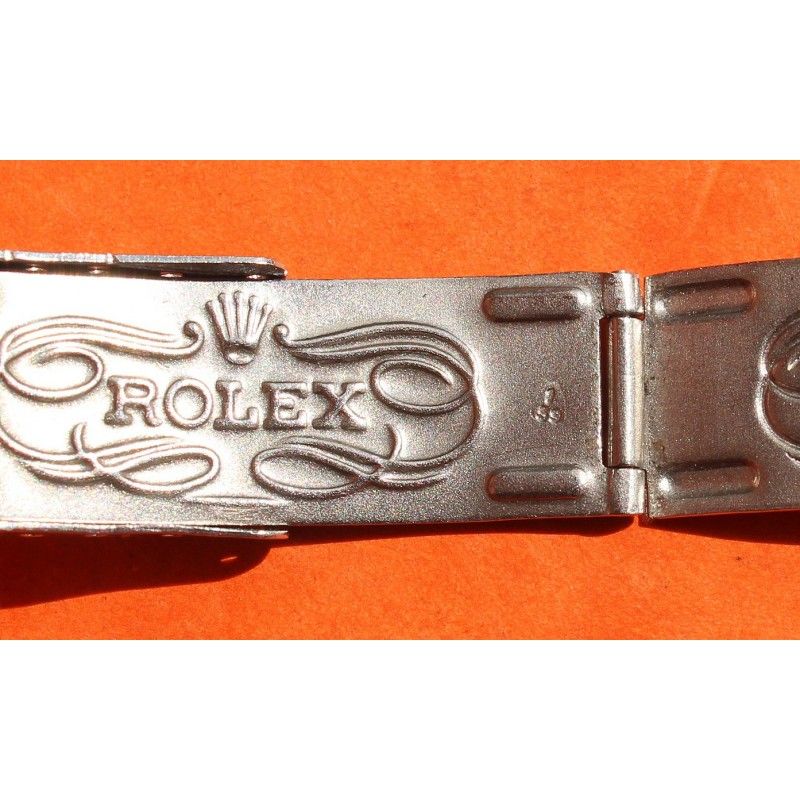 ♛♛ RARE VINTAGE 50's FERMOIR DÉPLOYANT "BIG LOGO" ROLEX BRACELETS EN 19mm RIVETS - JUBILEE ♛♛ 