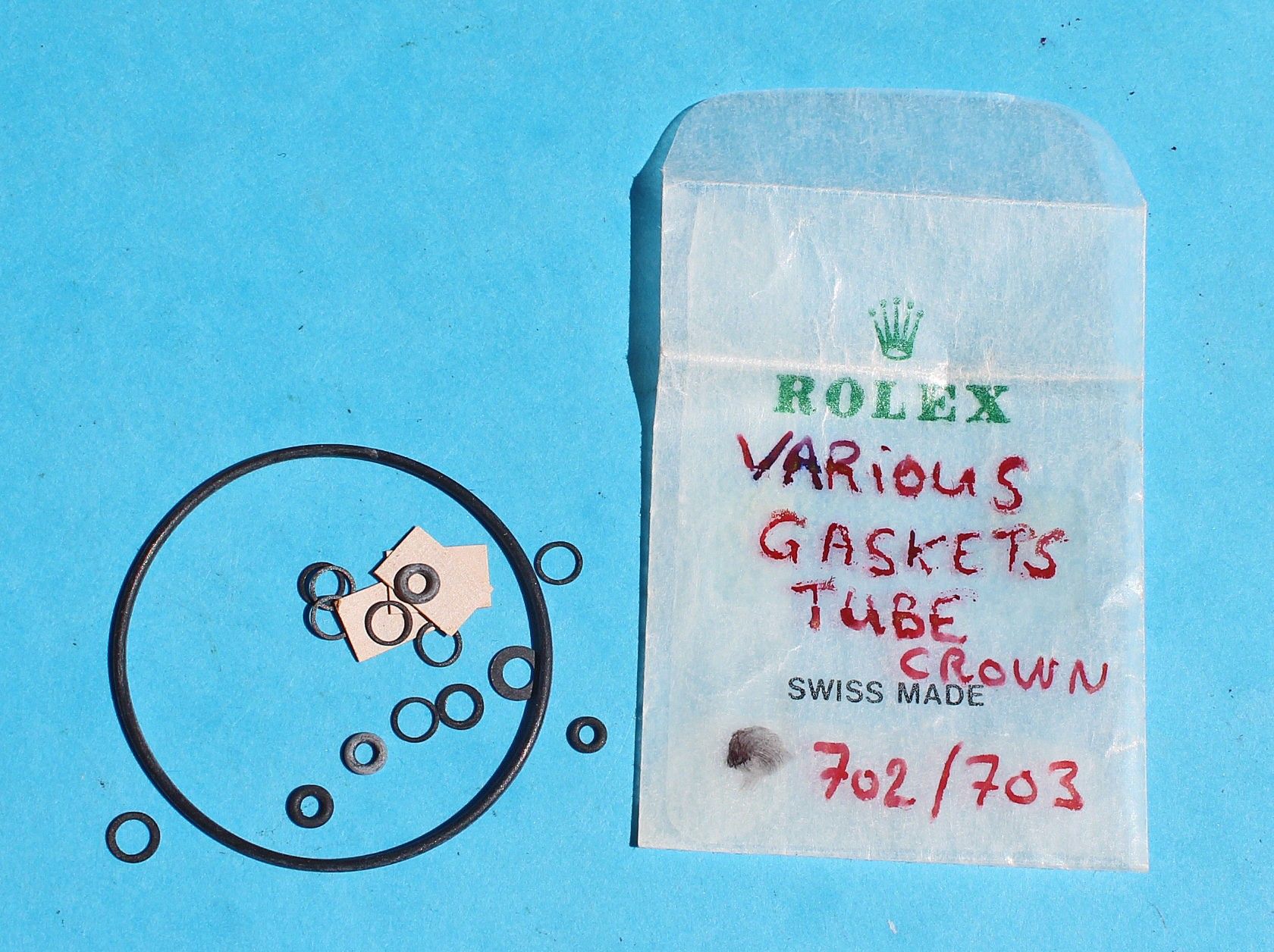 GENUINES NOS ROLEX BLACK Crown caseback Gaskets watch Submariner Sea Dweller Ref 24 702 703