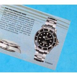 Rolex Submariner, Sea Dweller booklet manual english 1987 Submariner watches 5513 , 16800, 16803, 16808, Sea Dweller 16660 