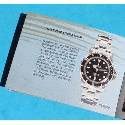 Rolex Submariner, Sea Dweller booklet manual english 1987 Submariner watches 5513 , 16800, 16803, 16808, Sea Dweller 16660 