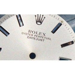 Amazing Rolex DateJust watch pie pan "WIDE BOY" silver Dial 1600, 1601, 1603 Ø28mm